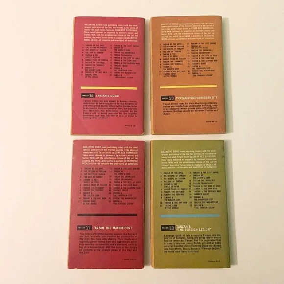 Vtg 60s Mix Lot of 20 Famous Tarzan Series Edgar Rice Burroughs Ballantine Books - Picture 16 of 16